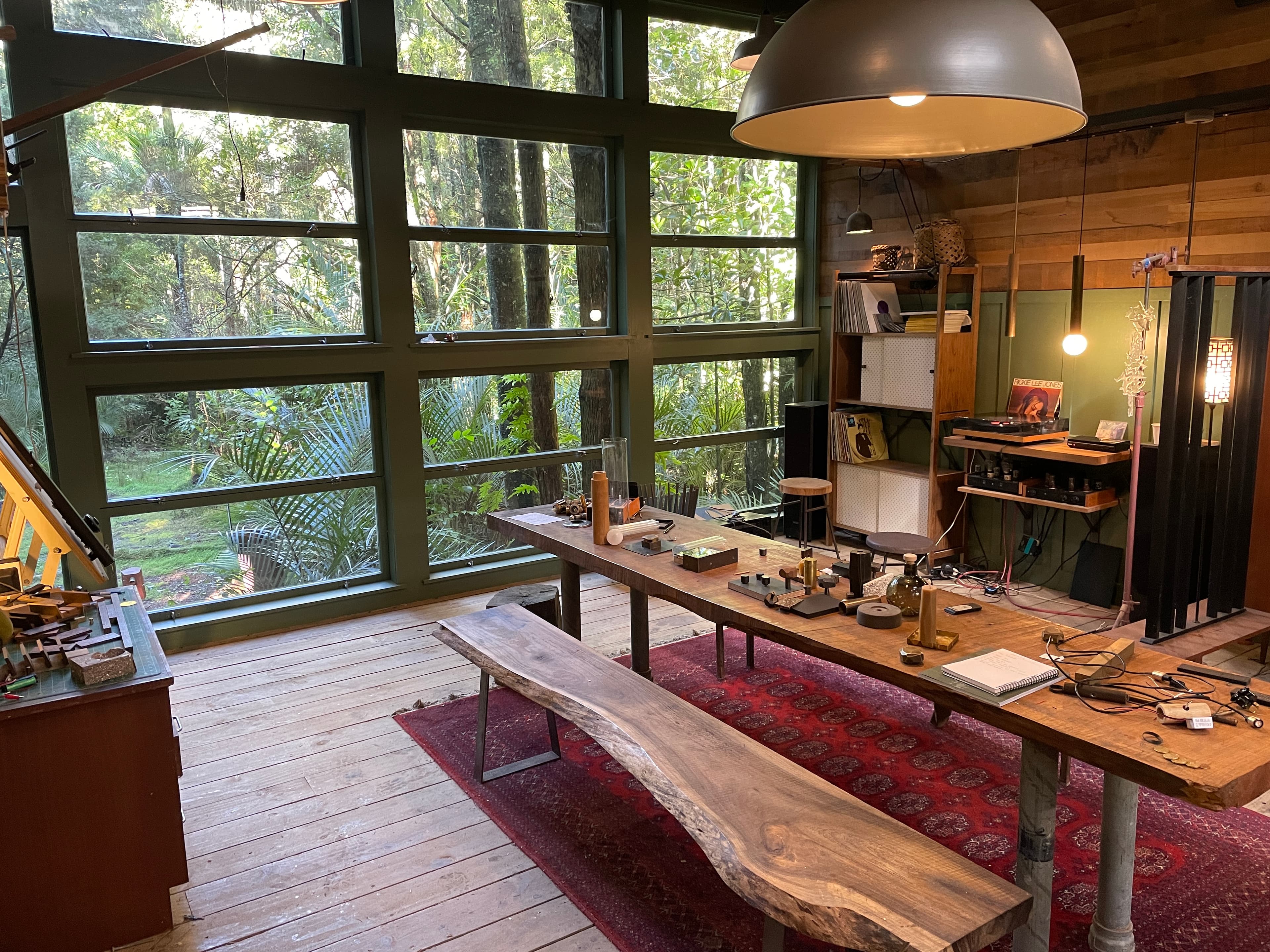 The SYML studio interior with its workbench and windows